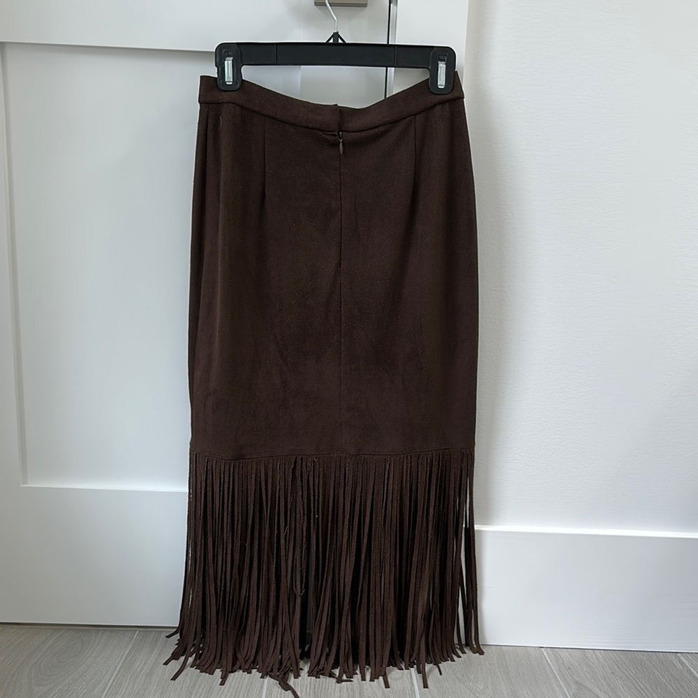 Boston Proper Brown Asymmetrical Maxi Skirt Resort Wear - Picture 2 of 3